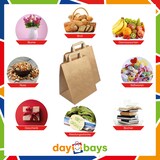 thumbnail of DayBays 1000 Stk. Papiertüten 26+20x28 cm Braun mit Flachhenkel