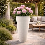 thumbnail of WellHome - Blumentopf aus Rotationsgeformtes Polyethylen 56L Ø60X100cm in farbe Sandweiß - Tubra Round SLIM