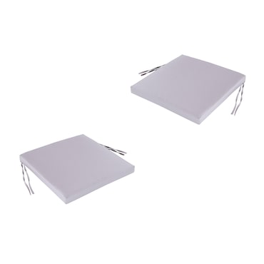 Pacote 2 unidades - Almofada para cadeiras de exterior. Cor pedra, hidrorrepelente e removível. Tamanho: 44x44x5 cm