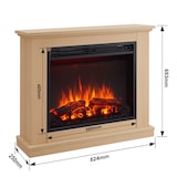 thumbnail of BALDERIA Elektrokamin Phanos | Elektrischer Standkamin, Heizung, LED-Beleuchtung, 3D-Flammeneffekt & Fernbedienung | Hellbraun