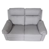 thumbnail of 2-zits bioscoopfauteuil HWC-L94, relax TV-fauteuil met armleuning, relaxfunctie Nosag-vering stof/textiel ~ lichtgrijs