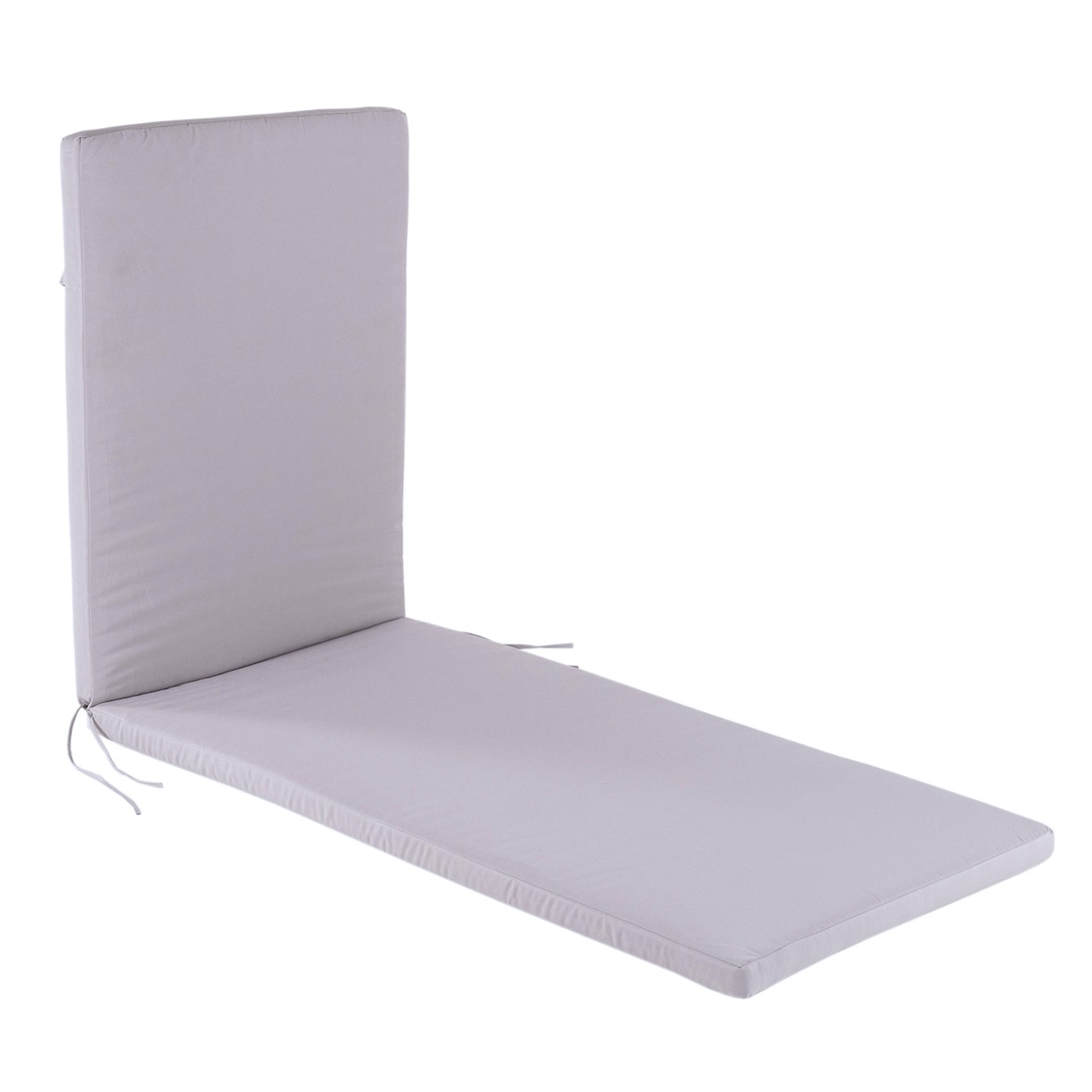 Almofada de espreguiçadeira cor pedra. Hidrorepelente e  removível. Tamanho: 196x60x5 cm