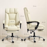 thumbnail of HOMCOM silla de escritorio giratoria con reposapiés, con respaldo reclinable, acolchado grueso, tapizada en cuero sintético, altura ajustable