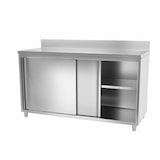 thumbnail of Armario de trabajo profesional de acero inoxidable de 160x70 cm - con borde
