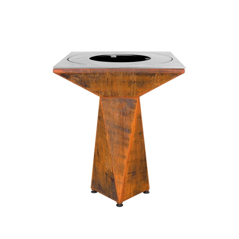 Braciere da giardino, Barbecue con grglia con gambe e copertura protettiva - G1 Basic corten