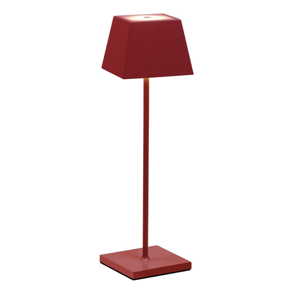 Lampada a led da tavolo Siesta rossa portatile e ricaricabile IP54