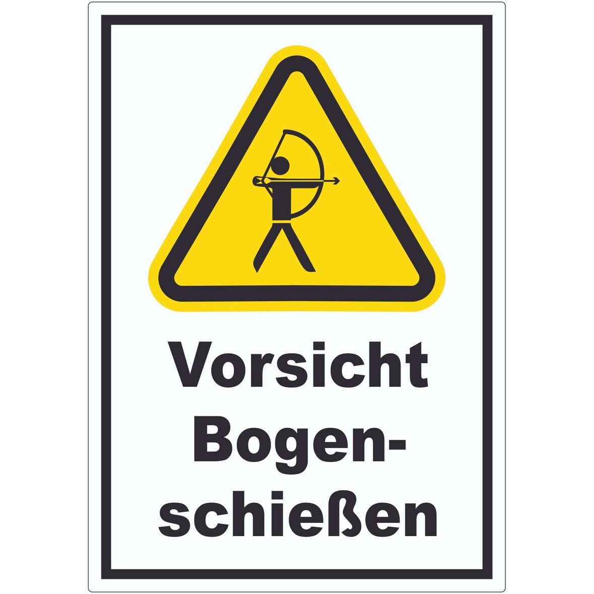 Vorsicht Bogenschießen Aufkleber A3 (297x420mm)