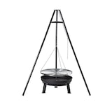thumbnail of Tarrington House draaibare barbecue Bunbury, staal/zink, 133 x 116 x 167 cm, Ø 66 cm, instelbare kookhoogte: 20 - 80 cm, zwart
