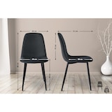 thumbnail of Décoshop26 -Conjunto de 4 sillas de comedor de diseño sencillo con patas de metal negro y asientos de tela negra 10_0001837