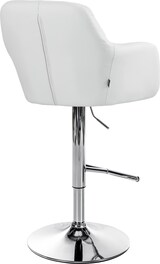 thumbnail of Barhocker TUBEL - Kunstleder Weiß 57x59x97 cm Silber | Barstuhl Höhenverstellbar Mit Lehne Drehbar Tresenhocker Tresenstuhl Kneipenhocker Kneipenstuhl