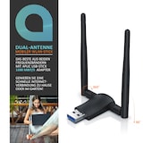 thumbnail of Aplic WLAN-Stick, WIFI Dongle USB 3.0, 1200 MBit/s Dual Band 2,4 + 5 Ghz externe Antennen