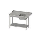 thumbnail of Stalgast Edelstahl Zulauftisch, Korbführung mit Gefälle, mit Grundboden mit einem Becken 800x750x880 mm, Anbauseite links, mit Aufkantung, verschweißt