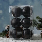thumbnail of Weihnachtskugeln bruchfest 8cm Christbaumkugeln schwarz 6 Stück