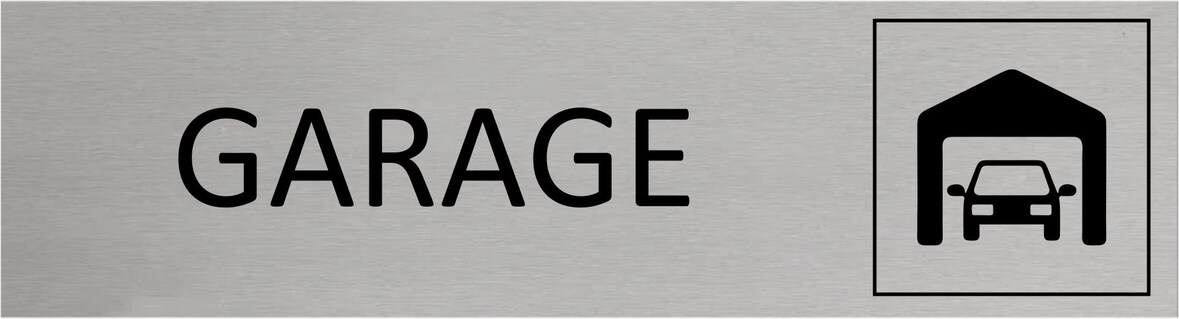 CombiCraft Aluminium Türschild Garage 165x45mm mit 3M-Tape zur Befestigung, einfache Kennzeichnung von Räumen und Bereichen