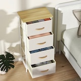thumbnail of HOMCOM cajonera de tela cómoda con 4 cajones 4 bolsillos laterales 2 ganchos y estructura de acero cómoda para dormitorio pasillo beige
