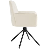 thumbnail of tectake Draaibare fauteuil Lenia, gestoffeerd - 6-delige set Fluweel crème/zwart