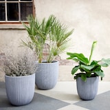 thumbnail of 3 Blumentöpfe 31-44cm Outdoor - Kunststoff Pflanzenkübel Blumenkübel außen Pflanzen Blumen Übertopf Pflanzentopf Pflanzgefäß für draußen Garten Grau