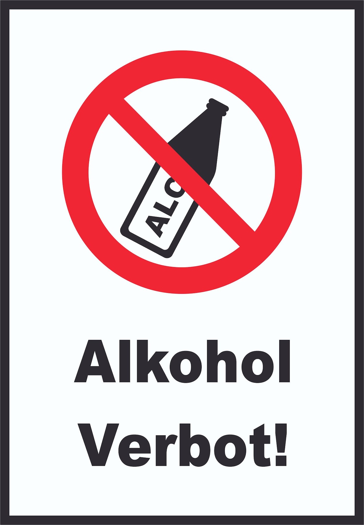 Alkohol verbot Schild A2 (420x594mm)
