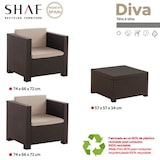 thumbnail of SP Berner Set de Muebles de Jardín y Terraza Diva Tete a Tete Color Wengue 2 Sillones y Mesa de Centro con Almacenaje