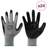 thumbnail of vidaXL Werkhandschoenen 24 pcs Grijs en zwart 11 / XXL Polyester