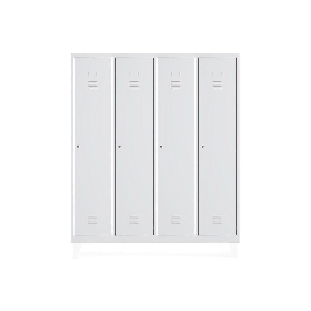 Rocada taquilla soldada 30cm (300mm) 4 módulos 1 puerta cuerpo blanco ral9003 + puerta blanco ral9003