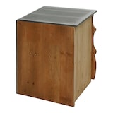 thumbnail of Beistelltisch HWC-L76, Kommode Nachttisch Schrank, Industrial Massiv-Holz MVG 60x50x40cm, natur mit Metall-Optik