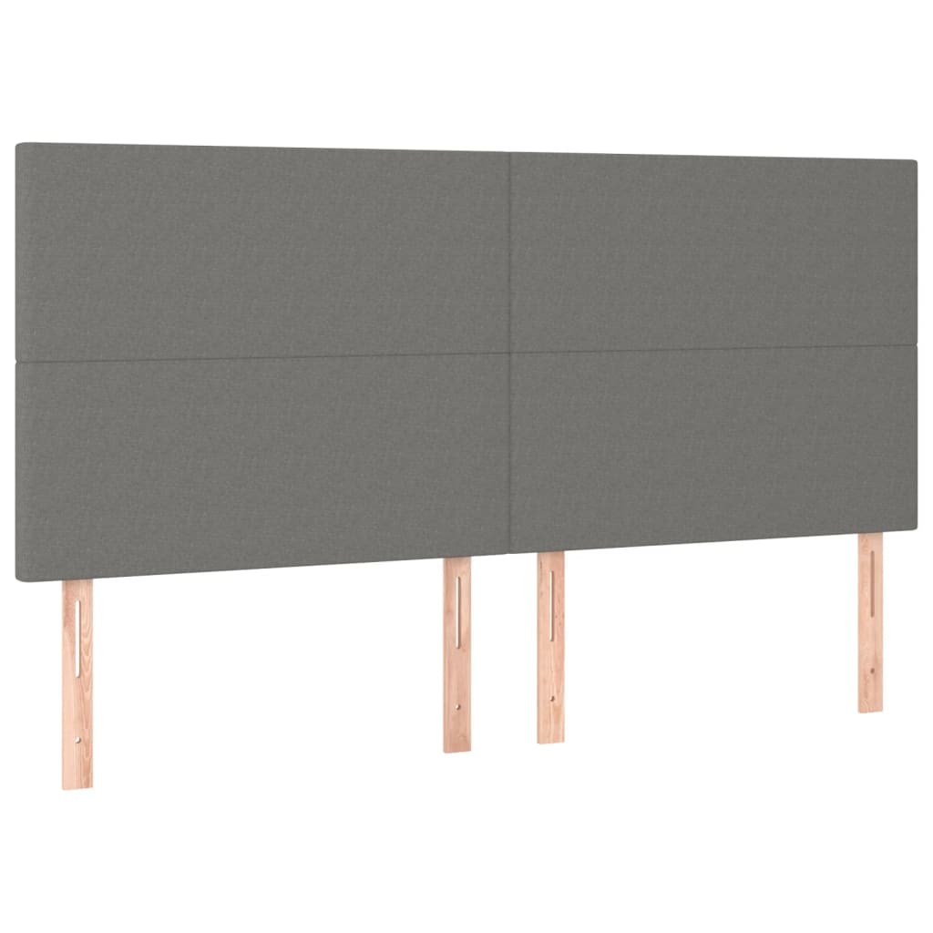 Décoshop26 - Cabeceira acessório para quarto iluminação LED 200 x 5 x 118/128 cm tecido cinza escuro TDL0201088