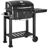 thumbnail of tectake barbecue charbon de bois florian grille chrome réglable 110x64x104 cm cuisson jardin extérieur