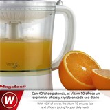 thumbnail of Magefesa Vitam 10 - Exprimidor Eléctrico 40W, Capacidad 1L, Cono Bidireccional, Filtro Regulador, Cubierta Antipolvo, Doble Juego de Conos