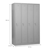 thumbnail of PROREGAL Garderobenspind Camel | 4-Fächer| HxBxT 180x117x50 cm | Zylinderschloss | Grau