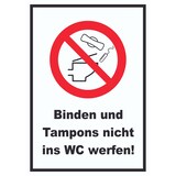 thumbnail of Keine Binden und Tampons ins WC werfen Schild A6 (105x148mm)