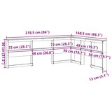 thumbnail of vidaXL Kopfteil mit Bücherregal L-Form Weiß 150 cm Massivholz Kiefer