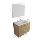 thumbnail of Vitra Badezimmer Möbel Set Waschbecken mit Unterschrank und LED-Spiegel | Waschbeckenunterschrank Hängend mit SoftClose-Funkt | Badschrank vormontiert