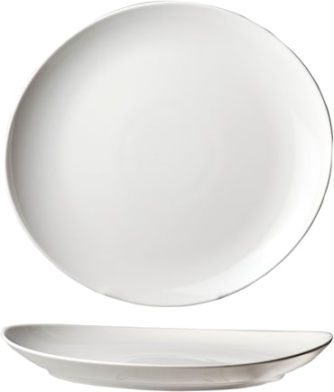 METRO Professional Prato para carne Lajaro, porcelana, Ø 30.5 cm, ovalado, branco, 6 unidades