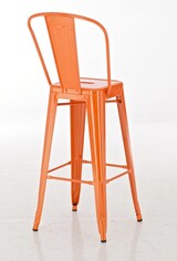 thumbnail of Décoshop26 - Industriell gestalteter Barhocker x1 mit hoher Rückenlehne und Fußstütze aus orangefarbenem Metall 10_0006045