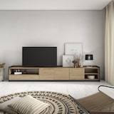 thumbnail of Mueble TV, Televisión, Muebles de salón, almacenaje, 310x37x50cm, Para TV hasta 80", Con almacenamiento, Estilo Moderno, Roble y negro