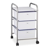 thumbnail of Relaxdays Badrollwagen, 3 Schubladen, Metall & Kunststoff, Rollcontainer Bad, Kosmetik, HxBxT: 60 x 33 x 39 cm, silber