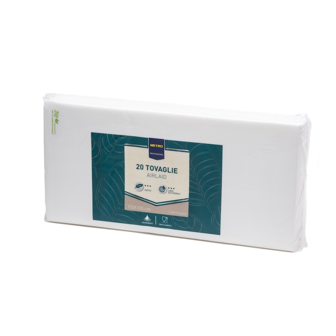 METRO Professional, tovaglia monouso in carta a secco FSC, Serie "Compostabili", ad alta assorbenza e grammatura, colore bianco