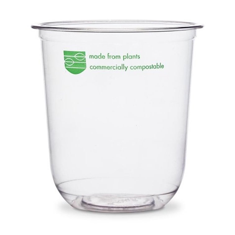 MONOUSO - Tarrina Compostable PLA "Bella pot" Transparente 500ml Ø9,6cm (1000 Uds)