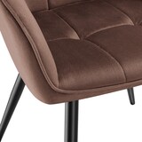 thumbnail of tectake Stuhl Marilyn, Samtoptik, gesteppt - 4er Set braun/schwarz
