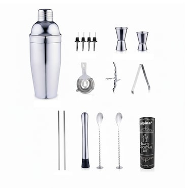 Cocktail Shaker Set 680ml 14 Pezzi Acciaio Inox Bar Kit