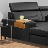 thumbnail of Relaxdays Sofatablett Armlehne, Bambus, HBT: 5,5 x 50 x 33,5 cm, Sofaablage mit Untersetzern, 2 Fächer, natur/schwarz