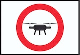 thumbnail of Drohnen Flugverbot Symbol Schild A2 Rückseite selbstklebend
