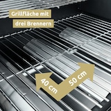 thumbnail of Gasgrill 3+1 Brenner mit Deckel DELO [Inkl. Handschuhe] Grillwagen mit Seitenbrenner Campinggrill mit Seitenablage & Thermometer