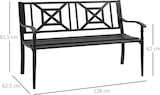 thumbnail of Banco de Jardín de 2 Plazas Banco Exterior de Acero con Reposabrazos y Respaldo Decorativo para Terraza Balcón Patio Carga 240 kg 128x62,5x81,5 cm