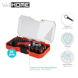 thumbnail of WellHome - Set van 25 stuks oranje en zwarte TPR ratelschroevendraaiers