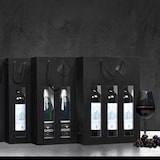 thumbnail of Bolsa para 1 botella de papel laminado negro con asas de cordón por 200 - Gimex