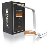 thumbnail of Brandson LED Schreibtischlampe mit 3 Lichtfarben, 5 Helligkeitsstufen, Holzoptik, 3 Lichttemperaturen, dimmbar, Timer, Weiß/Braun