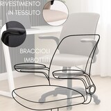 thumbnail of Sedia Ufficio Ergonomica Poltrona Seduta Regolabile, Braccioli Reclinabili, Girevole da Scrivania, Imbottita - Blu 48x42,5x86/96 cm