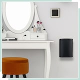 thumbnail of Relaxdays Kosmetikeimer Wandmontage, 3 Liter, Absenkautomatik, Inneneimer, Metall, eckiger Badezimmer Mülleimer, schwarz